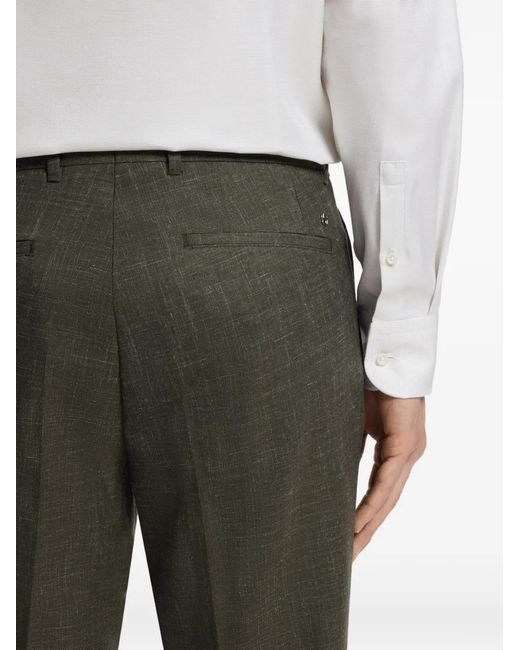 Boss Gray Belt-Loop Trousers for men