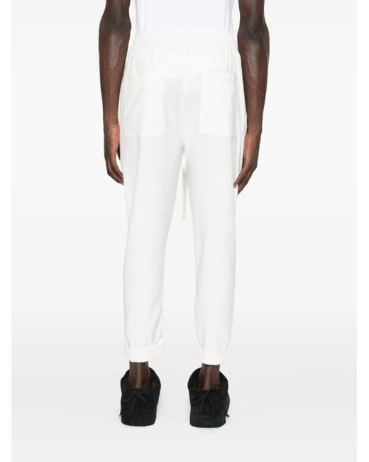 Hamza White Drawstring-Fastening Trousers for men