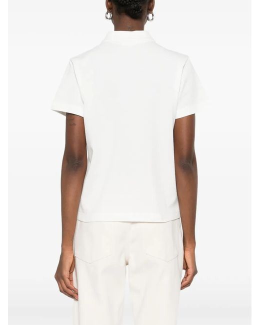 Moncler White Short-Sleeve Polo Shirt