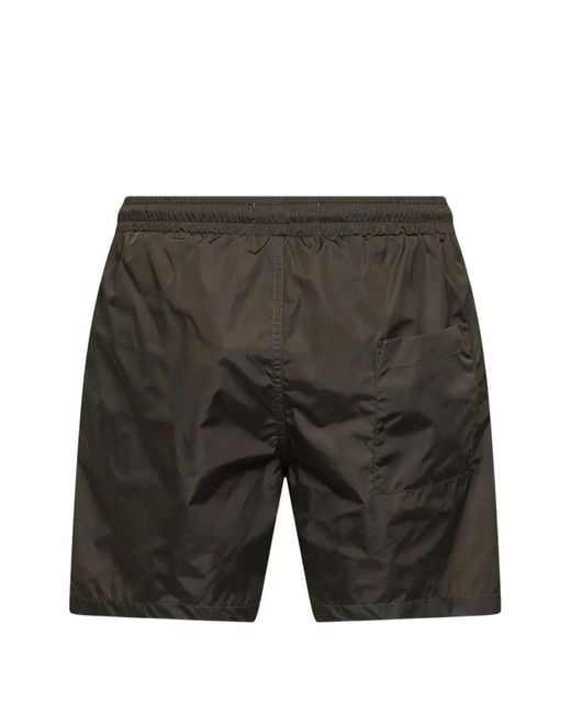 D4.0 Gray Drawstring-Waist Swim Shorts for men