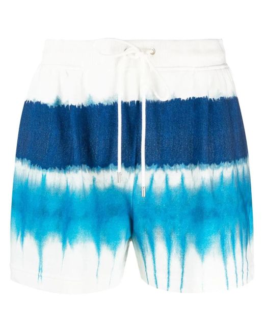 Alberta Ferretti Blue Tie-Dye Track Shorts