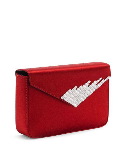 Giuseppe Zanotti Red Iveery Satin Clutch Bag