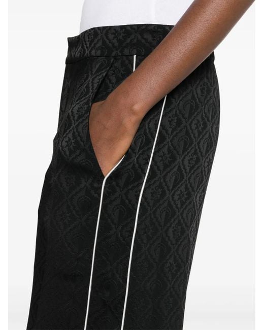 MARINE SERRE Black Moon Diamant Wide Leg Trousers