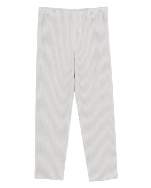 Homme Plissé Issey Miyake White Pantalon À Design Plissé for men