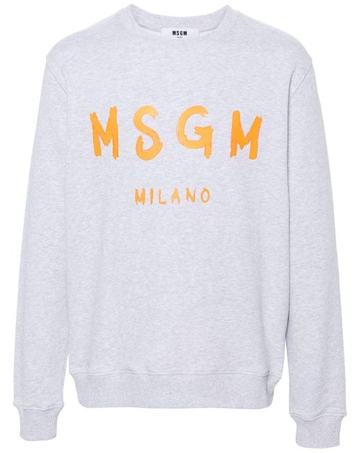 MSGM Sweater Met Logoprint in het White voor heren
