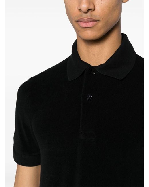 Tom Ford Black Towelling Cotton-blend Polo Shirt for men