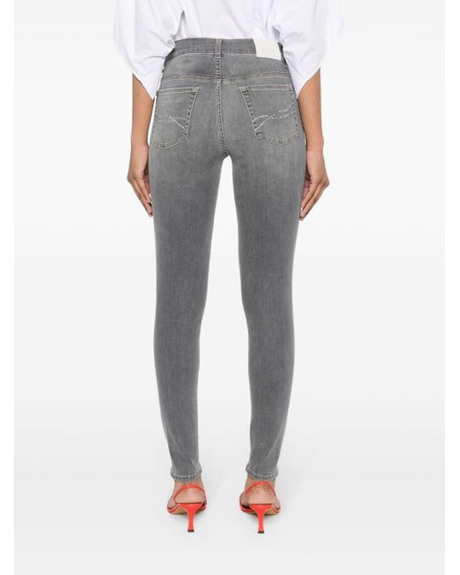 Liu Jo High-rise Skinny Jeans in het Gray