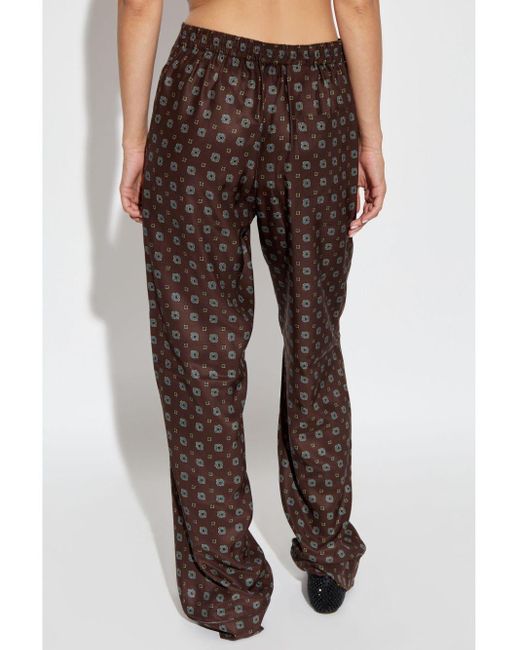 Moschino Brown Geometric-Print Trousers