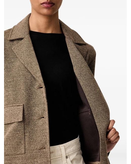 Marc O' Polo Brown Flap-Pocket Button-Up Tweed Jacket