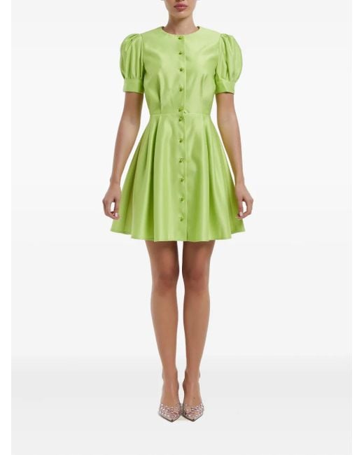 POST MERIDIEM Green Button-Down Mini Dress