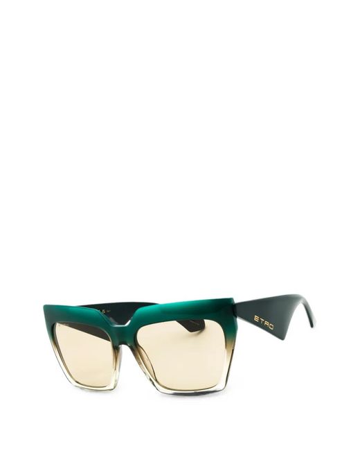 Etro Green Geometric-Frame Sunglasses