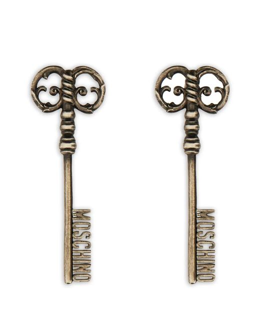 Moschino White Key Earrings