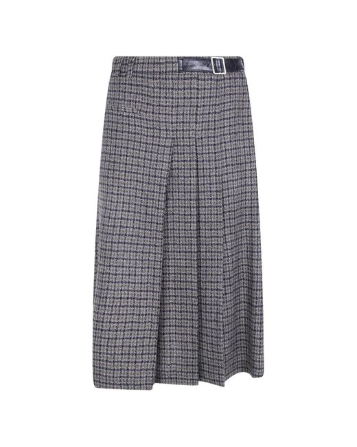 Seventy Gray Check Pleated Skirt
