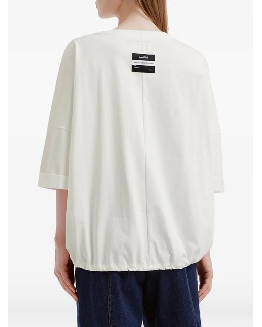 Izzue White Drawstring-Detail T-Shirt