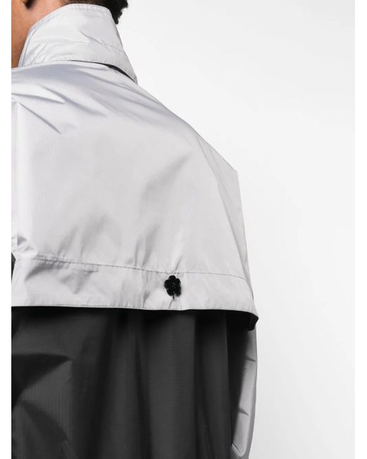 KENZO Gray Two-Tone Logo-Print Lightweight Jacket for men