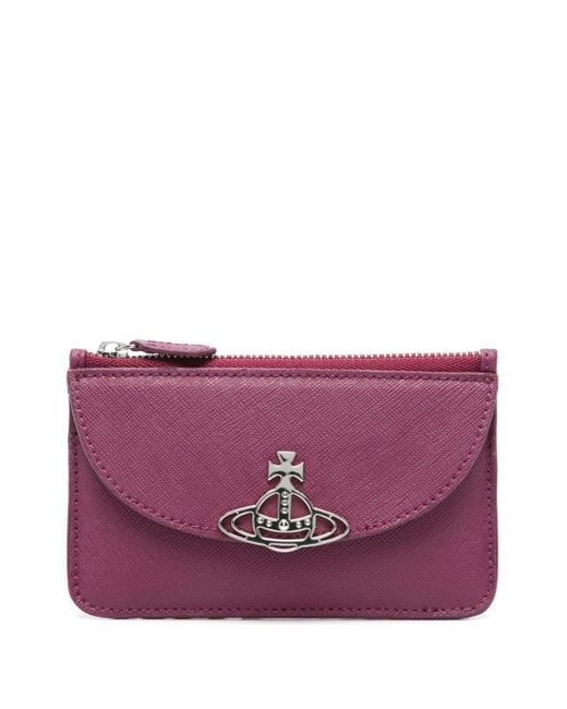 Vivienne Westwood Purple Orb-motif Leather Cardholder
