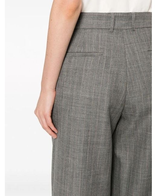 MSGM Gray Tailored Wool Trousers