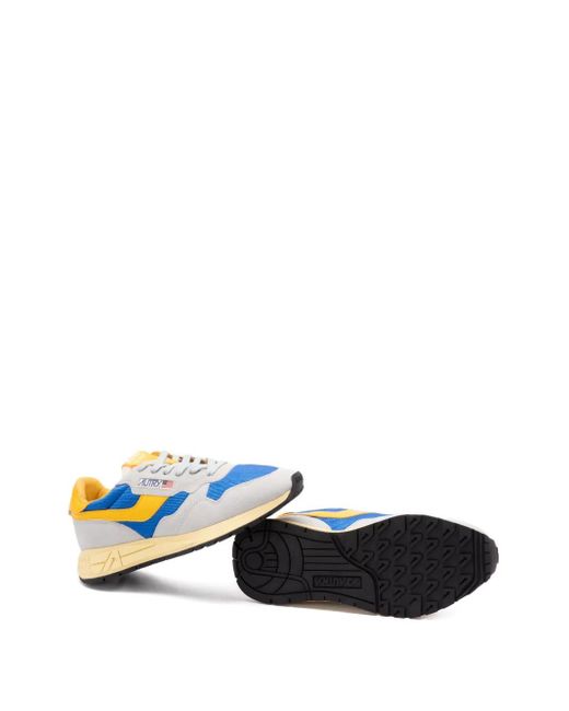 Autry Blue Reelwind Low Suede Panelled Sneakers for men