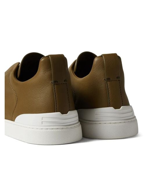 Zegna Green Triple Stitch Sneakers for men