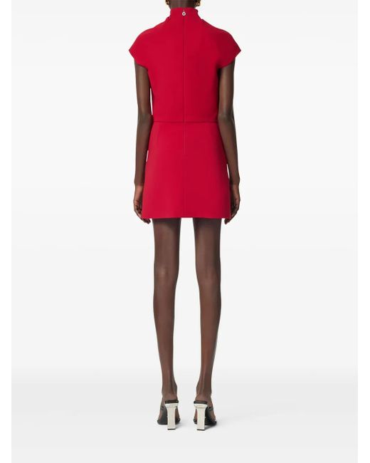 Versace Red Draped Front-Slit Mini Dress