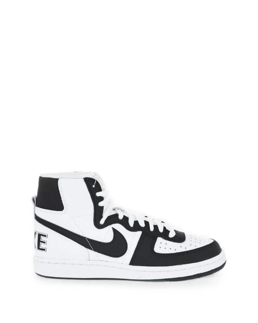Nike White X Comme Des Garçons Terminator Lace-Up Leather Sneakers