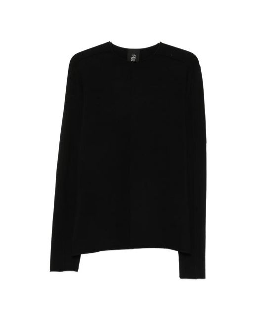 Thom Krom Black Exposed-Seam Sweater for men