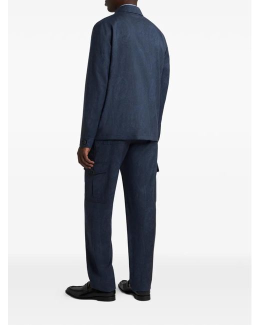 Etro Blue Flap-Pocket Jacket for men