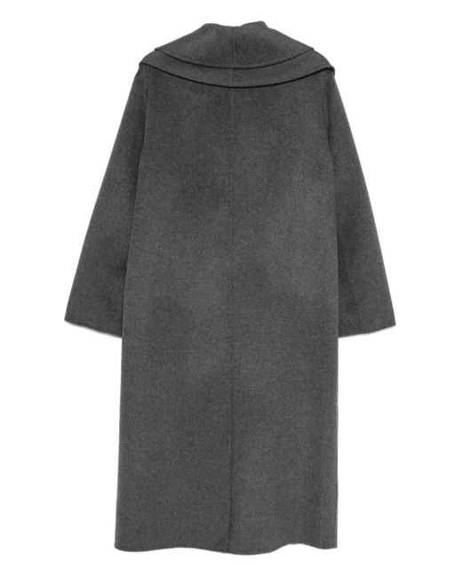 Rohe Gray Double-Layered Scarf Coat