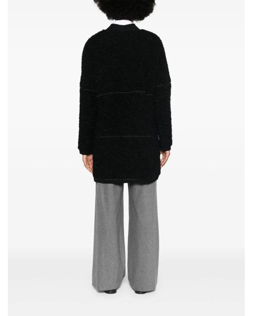 Giorgio Armani Black Long Bouclé Cardi-Coat