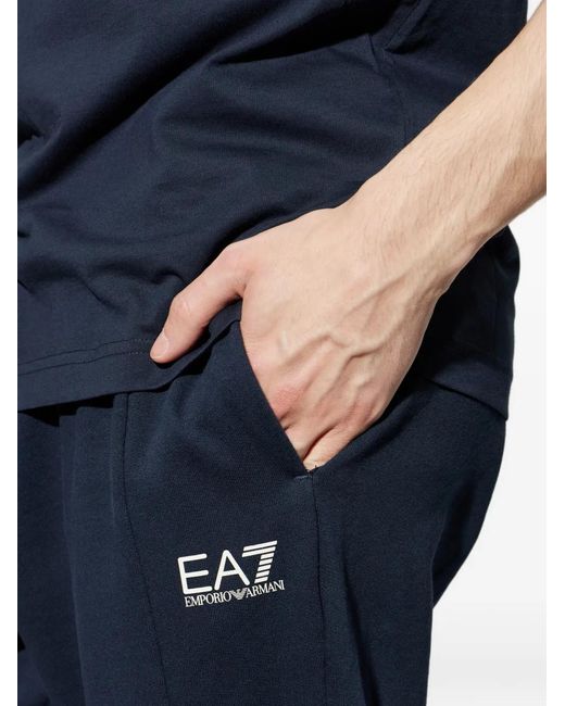 Pantalones De Chándal Con Logo EA7 de hombre de color Blue