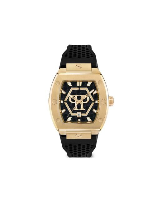 Philipp Plein Black The Hexagon Phantom 44Mm for men