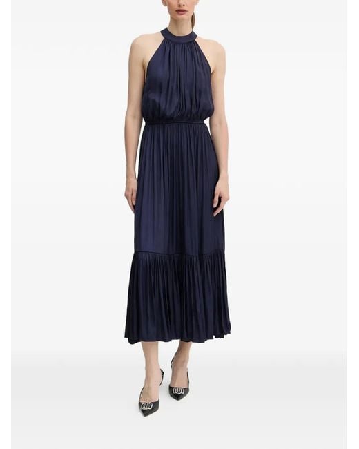Morgan Blue Pleated Midi Dress