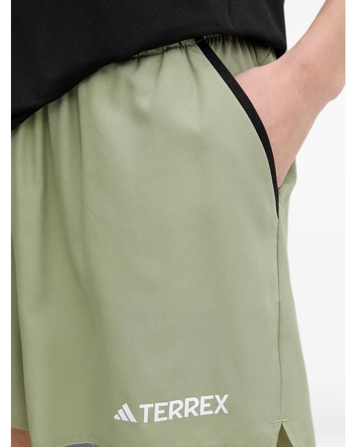 Adidas Green Logo-Print Performance Shorts