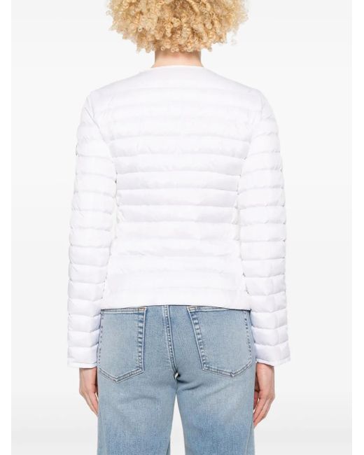 Peuterey White Steppjacke Mit Versetztem Reißverschluss