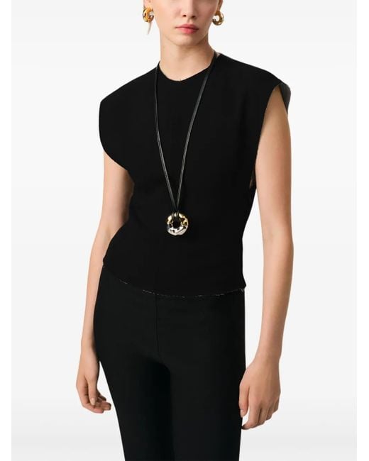 AMI Mouwloze Top in het Black