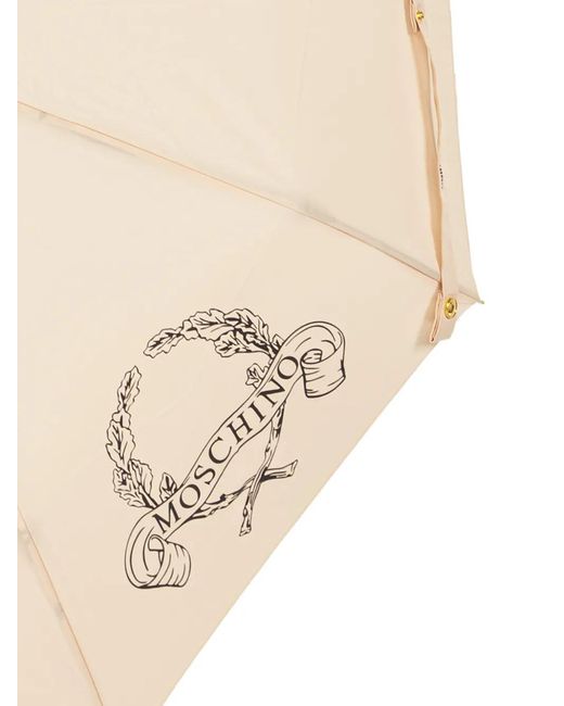 Moschino Natural Logo-Print Umbrella