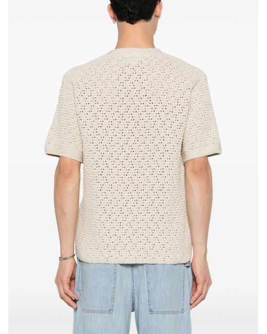 Bottega Veneta Natural Short-sleeve Knitted T-shirt for men
