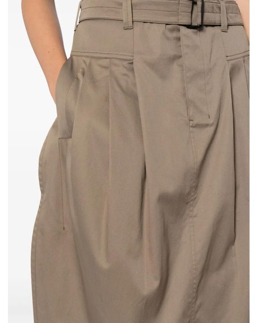 Falda Midi Con Cinturón Lemaire de color Brown