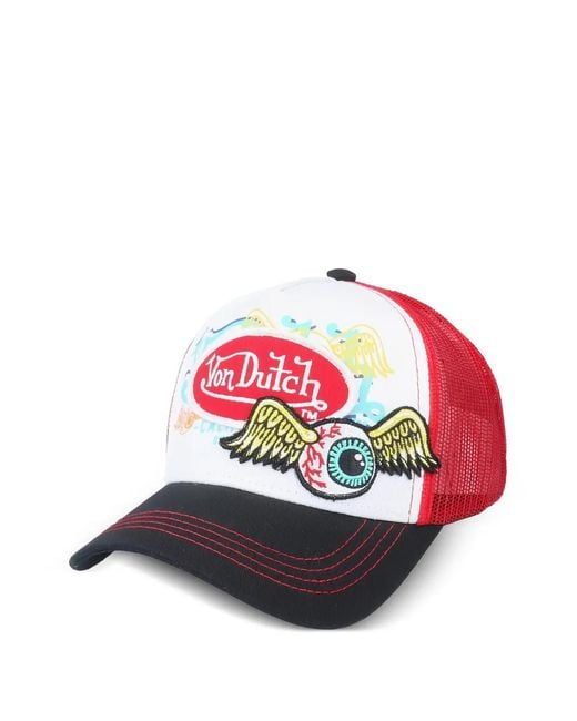 Von Dutch White Casquette Brodée À Empiècement En Mesh for men