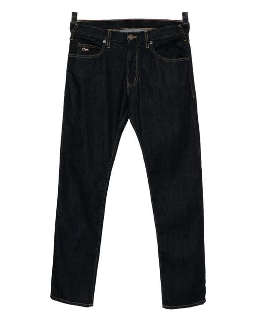メンズ Emporio Armani ロゴパッチ ジーンズ Black