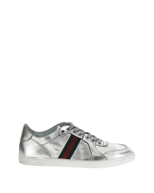 Gucci White Stretch Low-Top Sneakers