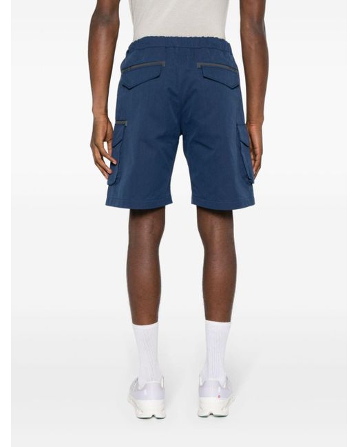 Sease Blue Belted Cotton Cargo Shorts for men