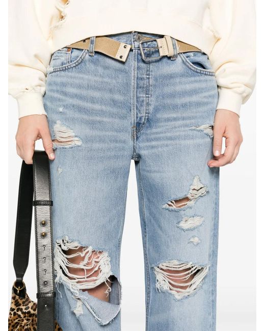 Re/done Blue Loose Long Jeans