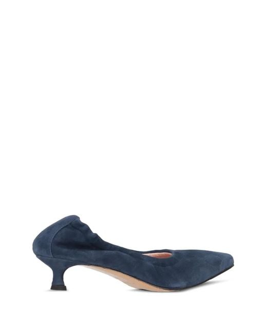 LA ROSE Blue Pointed-Toe Elasticated Pumps