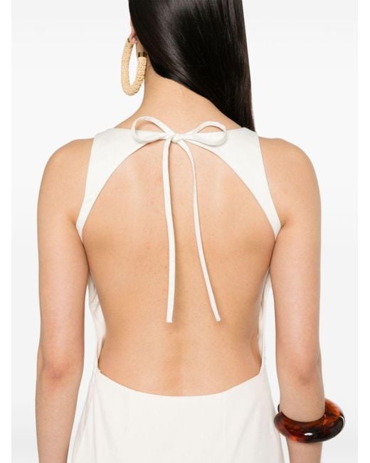 Maje White Open-back Mini Dress