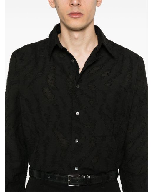 Camisa Ace con acabado texturizado sunflower de hombre de color Black