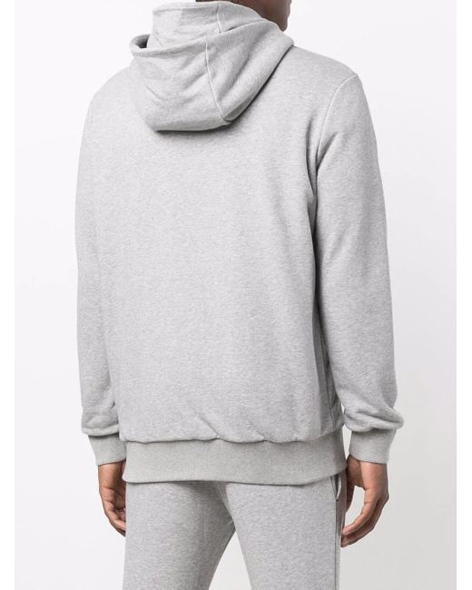 Philipp Plein Gray Logo-Patch Zip-Up Hoodie for men