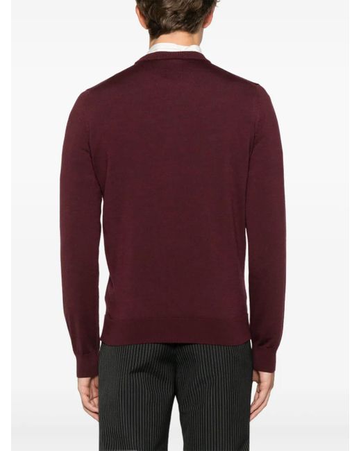 Lacoste Purple Crocodile-Patch Sweater for men