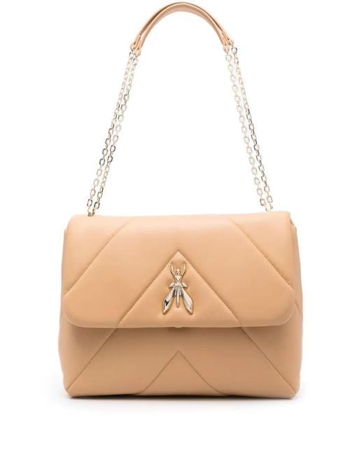 Patrizia Pepe Natural Padded Leather Shoulder Bag