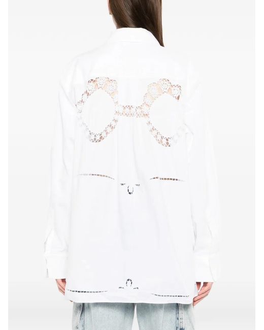 MARINE SERRE White Chemise À Poches Poitrine